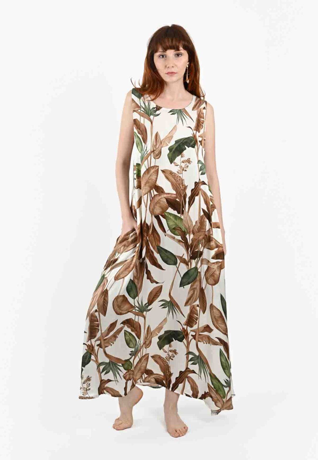 Desenli Bisiklet Yaka Elbise